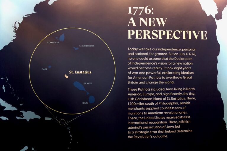 The tiny island of St. Eustatius on a map