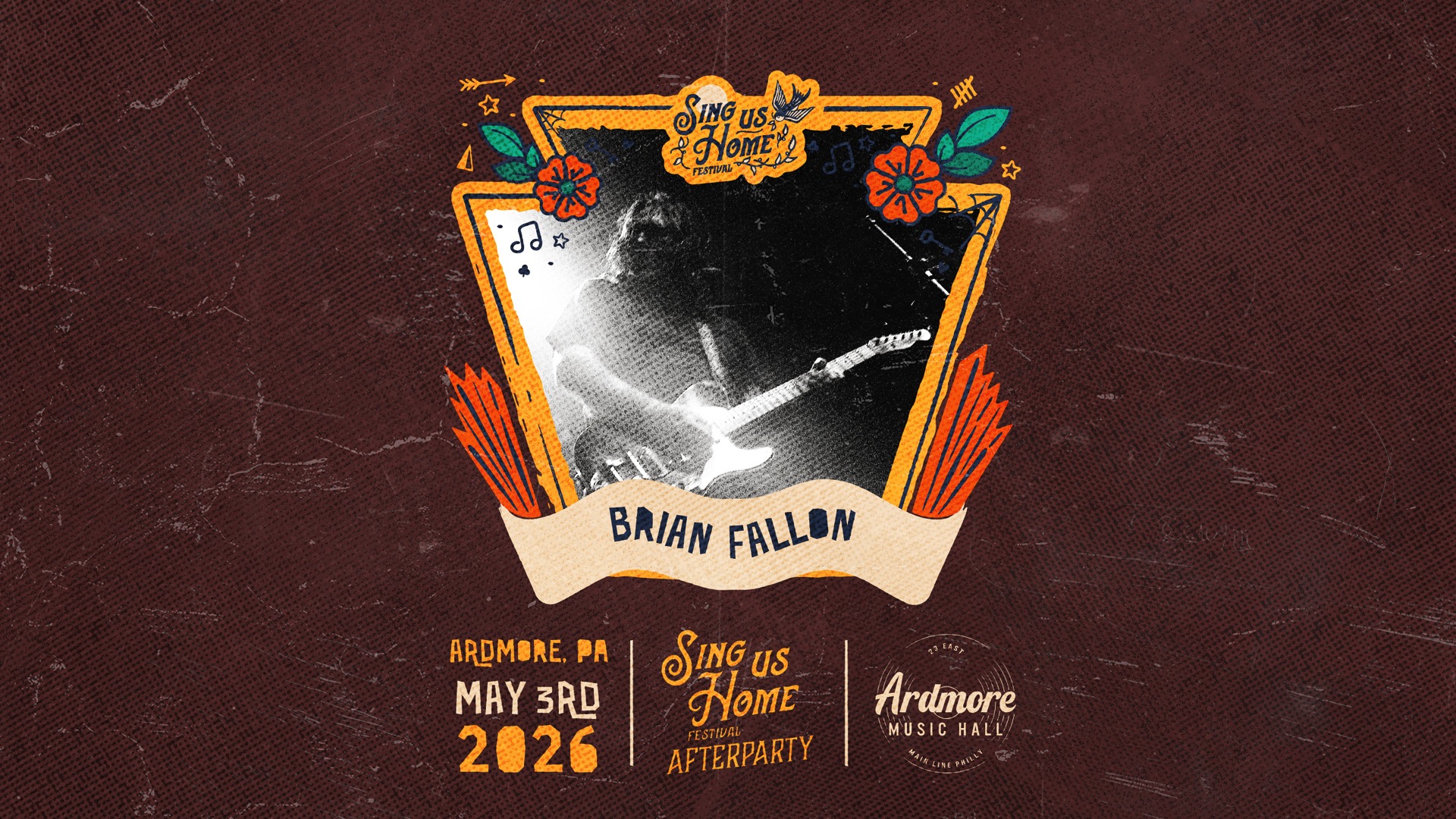 a graphic previewing Brian Fallon's performance