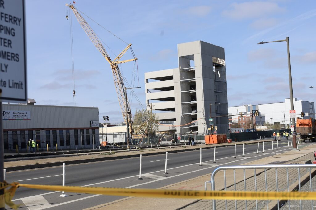 A new 1,000-car parking garage was being built in Grays Ferry