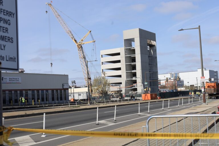 A new 1,000-car parking garage was being built in Grays Ferry