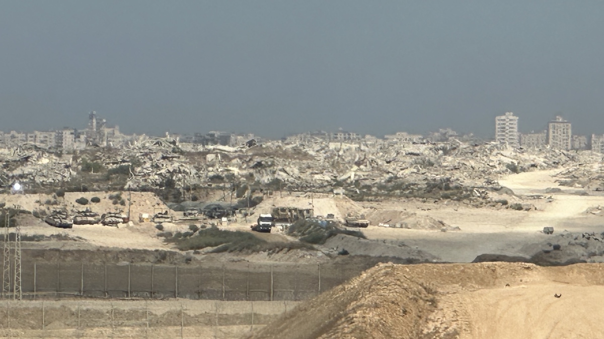 View of destroyed buildings in Gaza