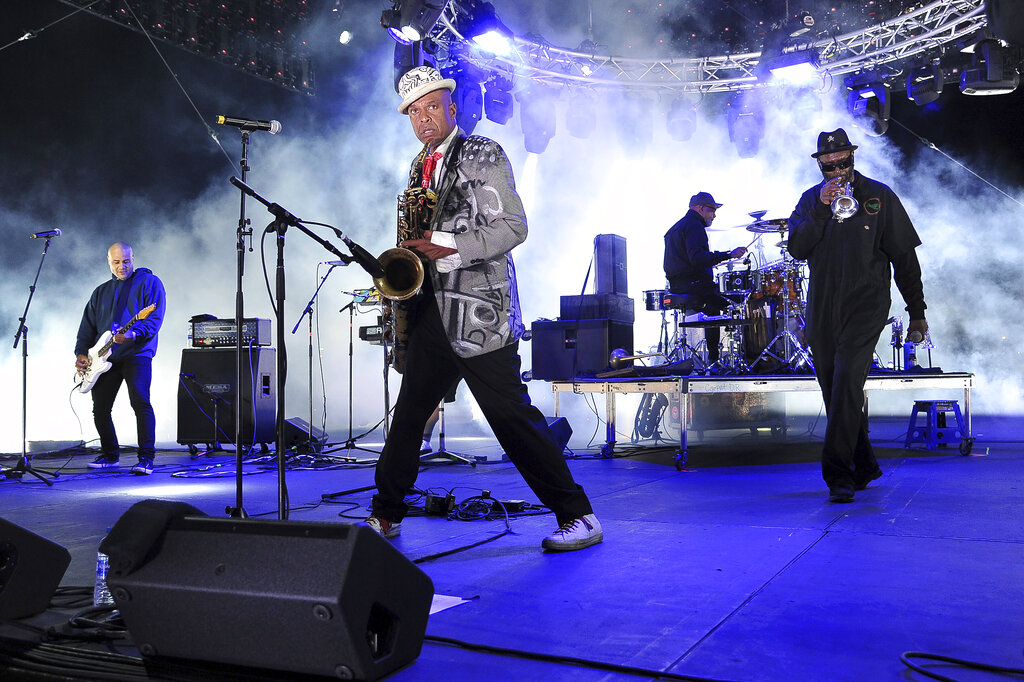Fishbone performs onstage at Concerts in your Car at the Ventura County Fairgrounds