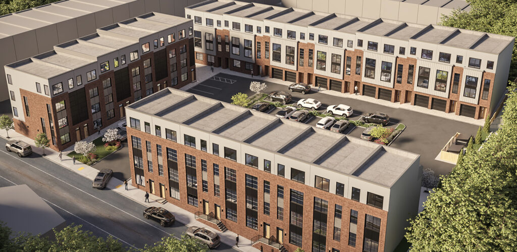 A rendering shows a proposed housing development for Philadelphia