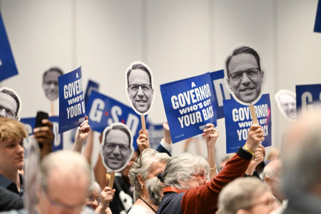 Election 2026 Shapiro The crowd reacts to Pennsylvania Gov. Josh Shapiro