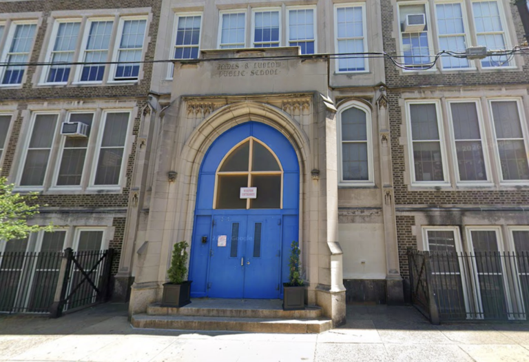 The entrance to the school is seen.