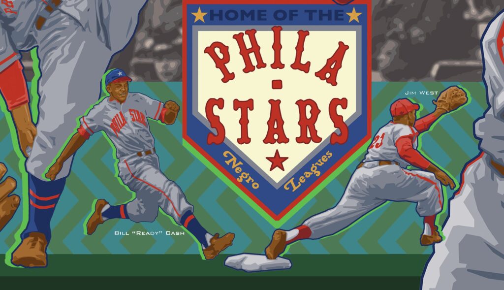 A section of the new Philadelphia Stars Negro League Baseball mural