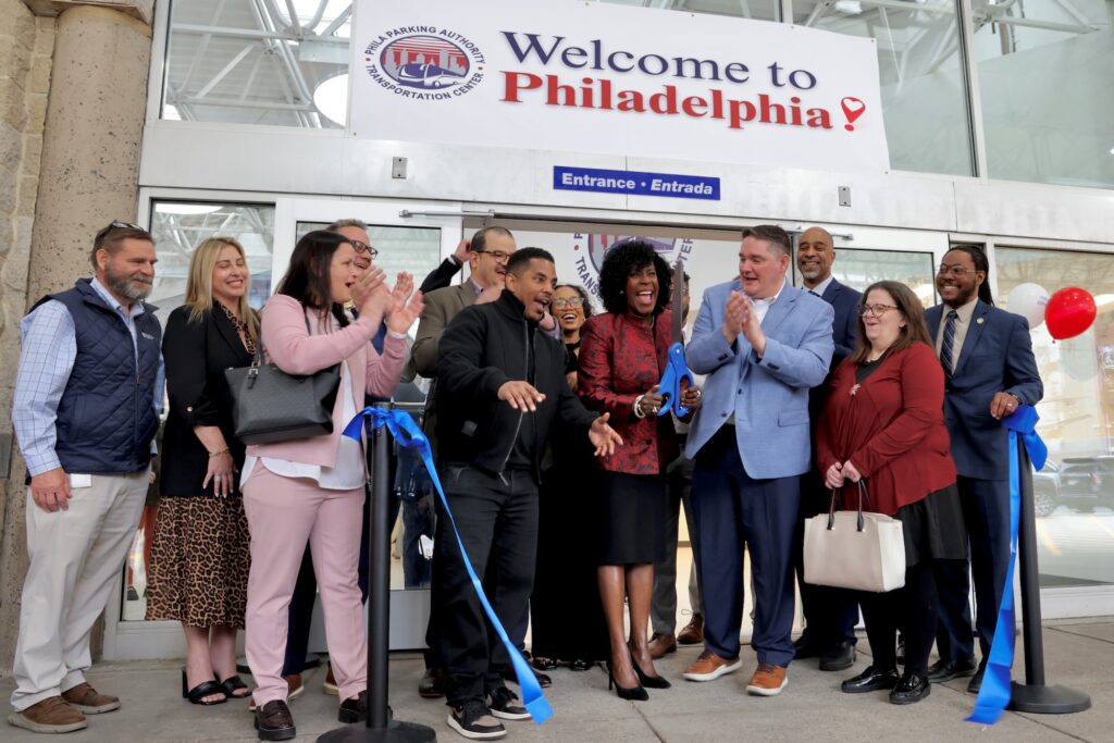 226 04 28-e lee-cherelle parker-philadelphia ppa transportation center-ribbon cutting Mayor Cherelle Parker cuts the ribbon