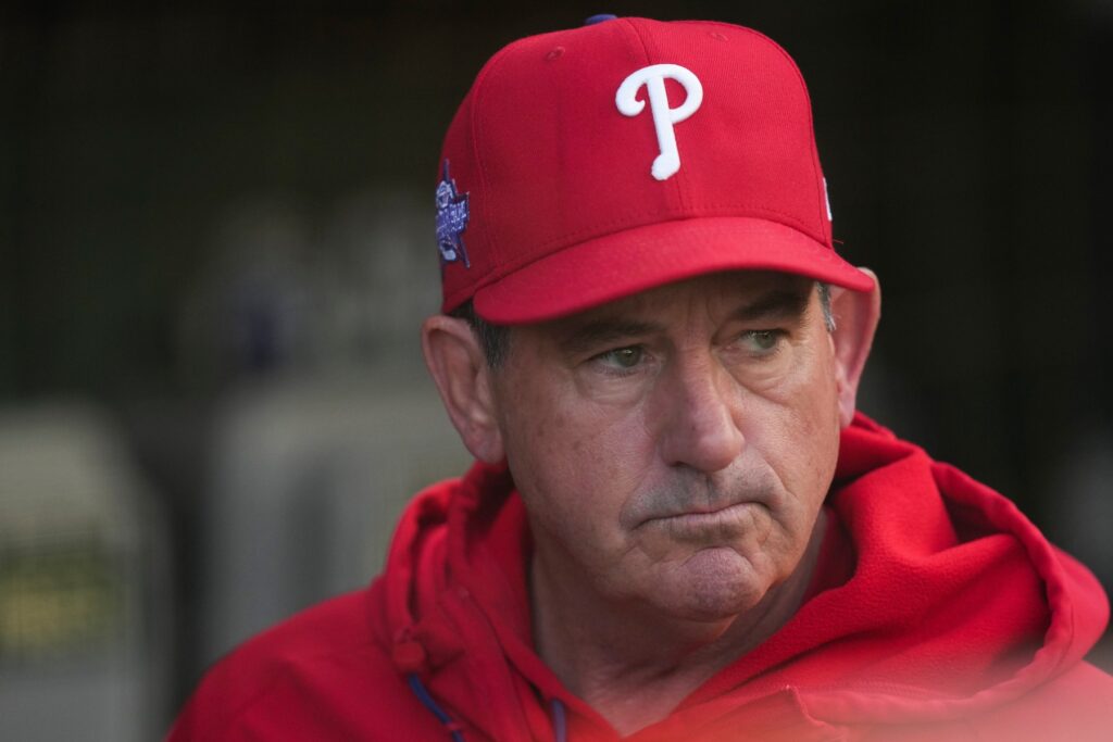 Phillies Cubs Baseball Philadelphia Phillies manager Rob Thomson