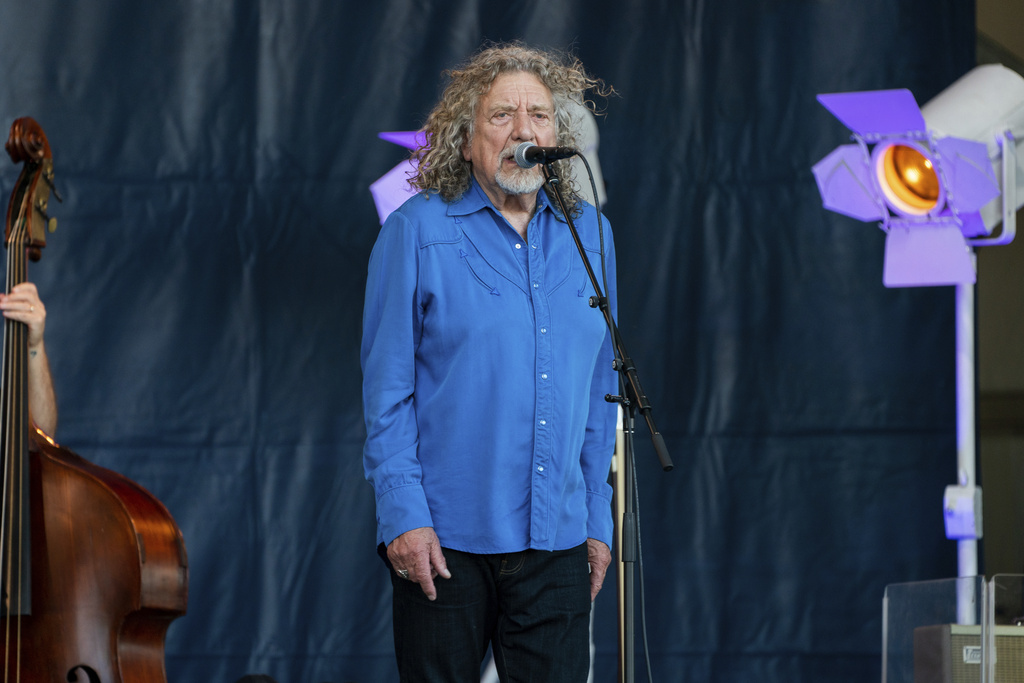 Robert Plant performs at the 2023 New Orleans Jazz & Heritage Festival
