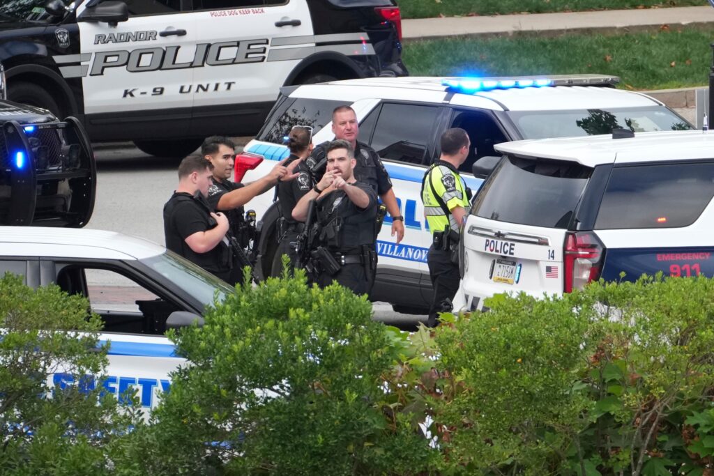 Police respond at the Villanova University campus where an active shooter was reported