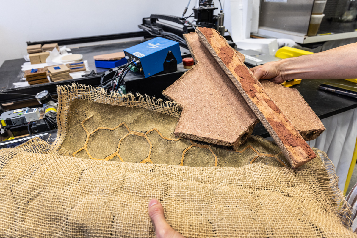 Burlap in someone's hands