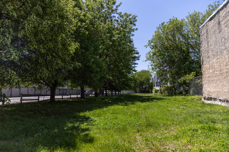 A vacant, city-owned lot in Philadelphia’s Norris Square neighborhood