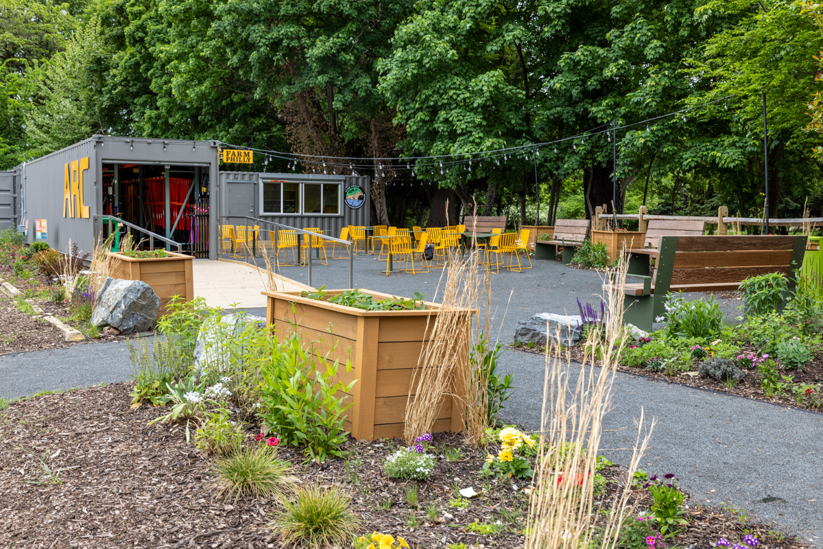 Small plots inside the Agricultural Resource Center in Fairmount Park