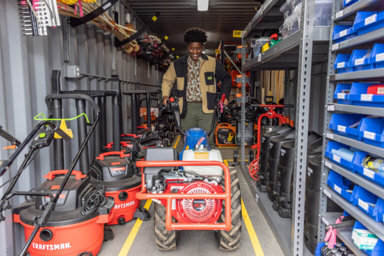 Gardening tools at the Agricultural Resource Center in Fairmount Park
