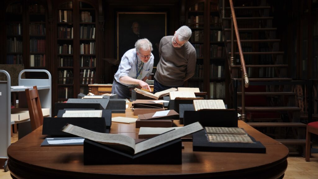 John Pollack (left), curator of research service