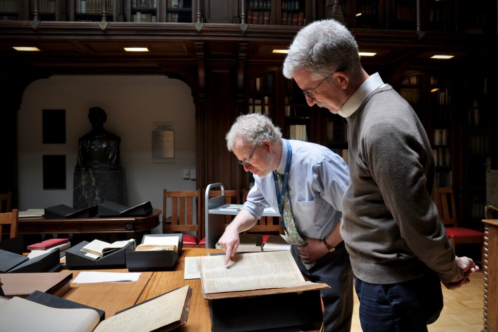 John Pollack (left), curator of research service