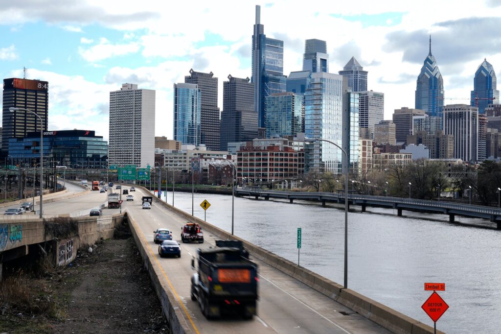Morning traffic in Philadelphia