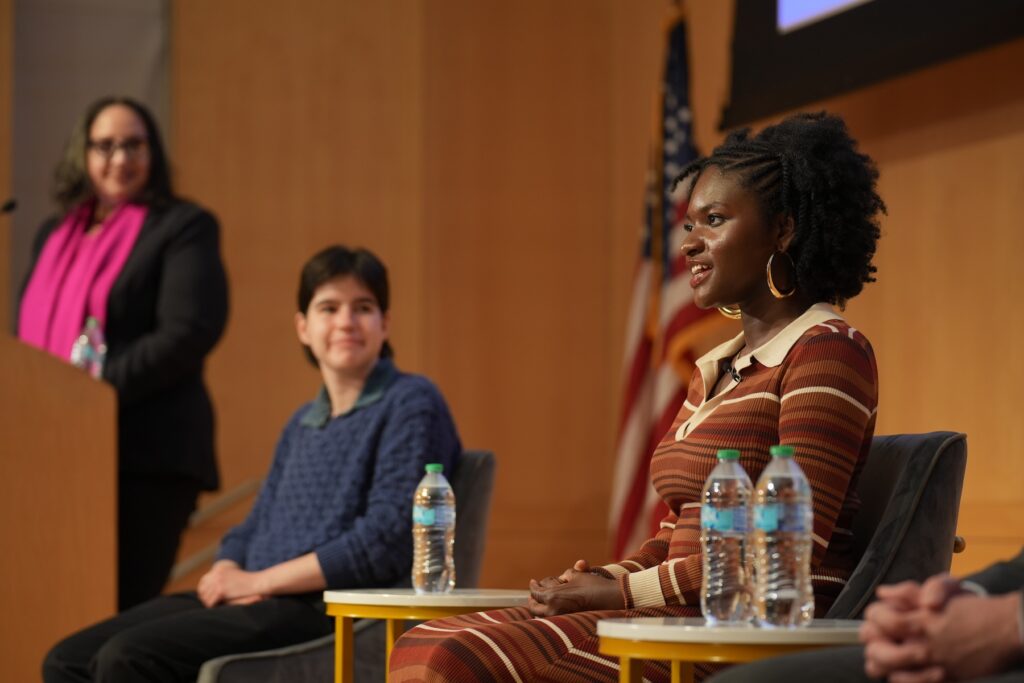 Panelist Maya Izzard, 17, talks about the significance of the American Revolution