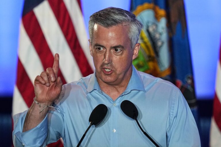 Bob Harvie, Pennsylvania congressional candidate, arrives to speak at Pennsylvania Gov. Josh Shapiro's election night watch party in Warminster, Pa., Tuesday, May 19, 2026.