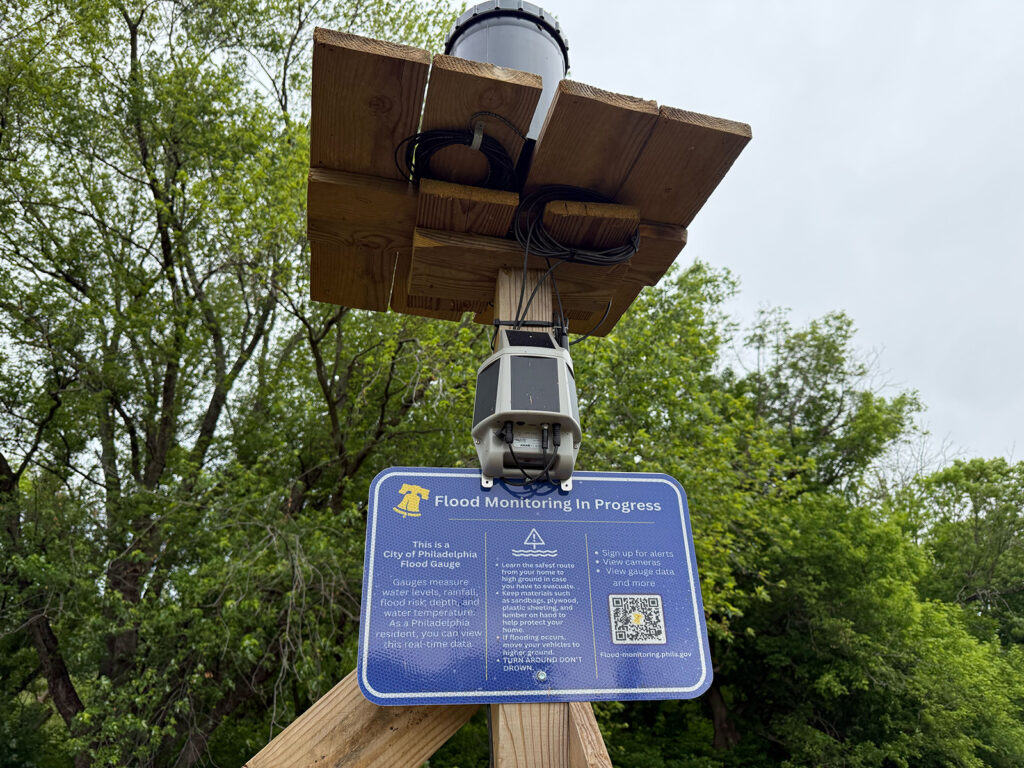 A flood gauge system in Philadelphia's Eastwick neighborhood will determine water levels in the area