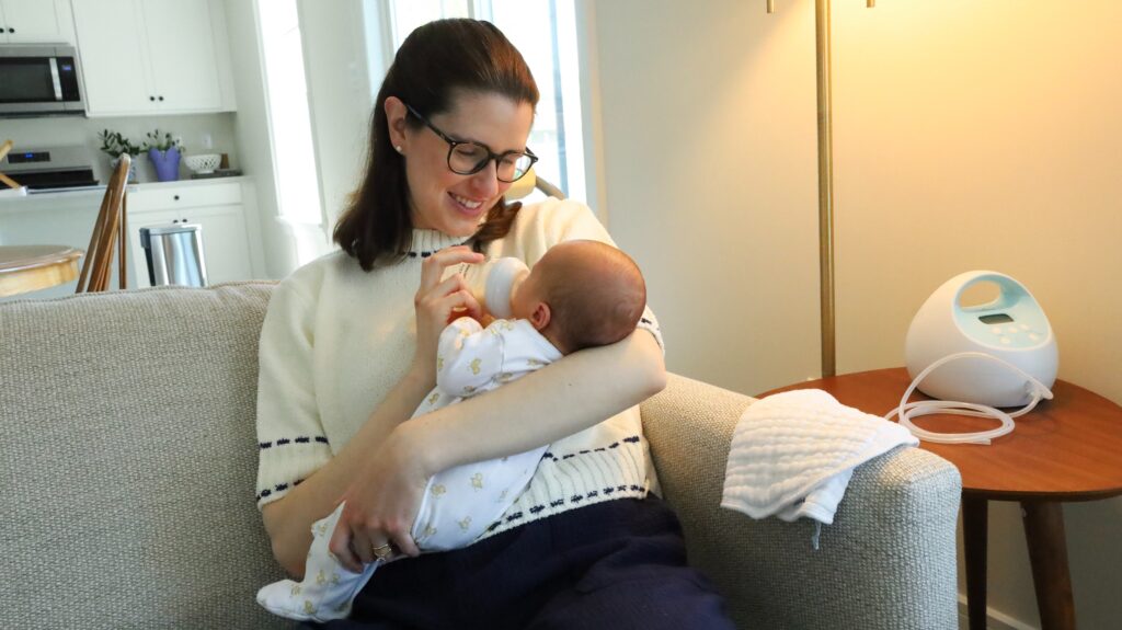 family-connects-postpartum-home-visits-new-jersey-4 Kara McPeak holds her nearly 4-week-old son