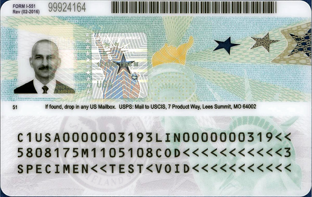 Virus Outbreak Green Cards the back of a sample