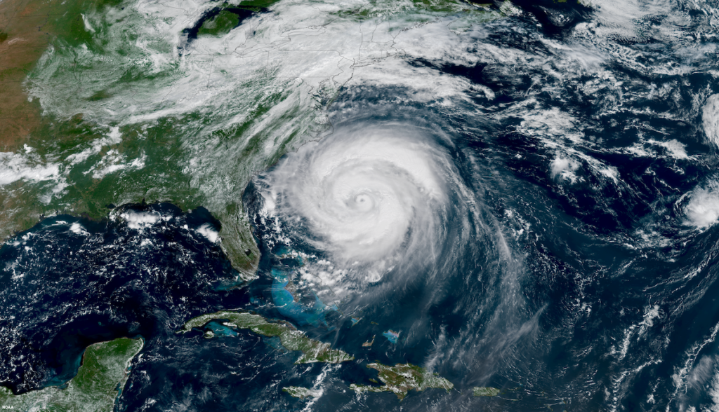 hurricane-erin-east-coast-NOAA Aerial view of hurricane erin