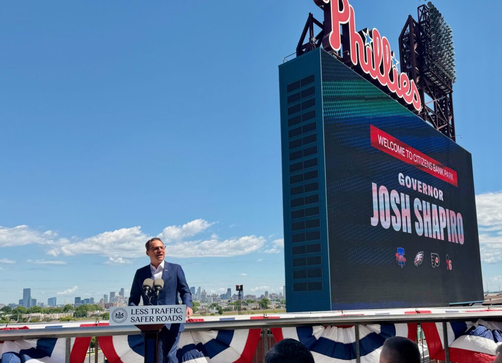 Gov. Josh Shapiro spoke at Citizens Bank Park