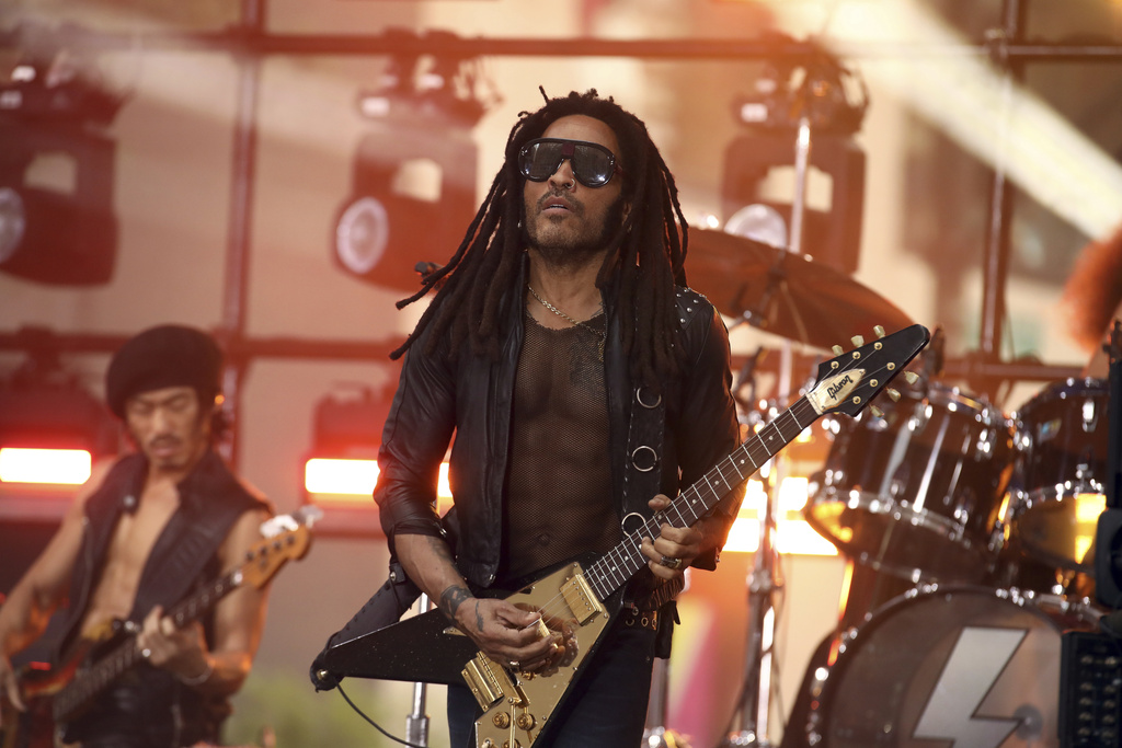 Lenny Kravitz performs on NBC's Today show at Rockefeller Plaza