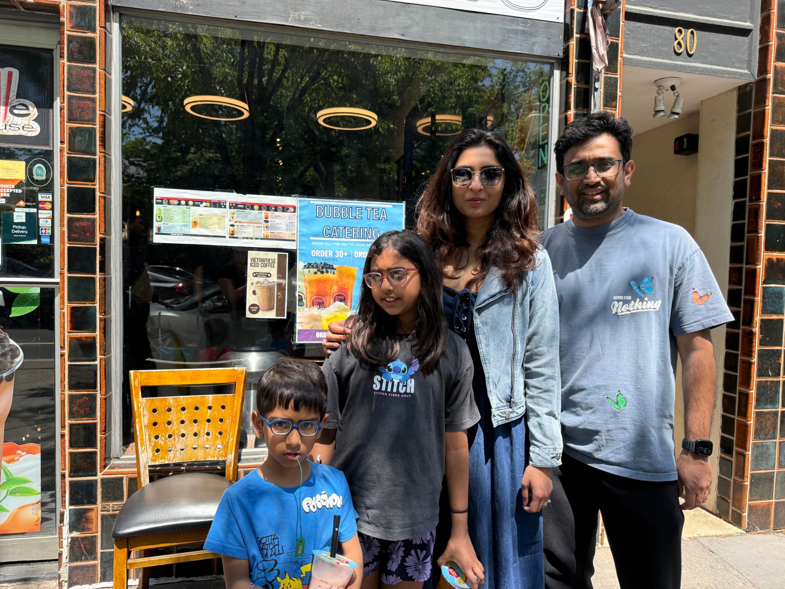Neha Dudeja and her two kids and husband