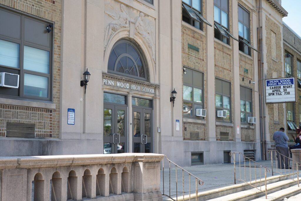 penn-wood-high-school-k-cooper-2026-05-12 The entrance to Penn Wood High School is seen.