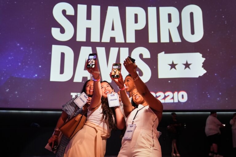 People attend Pennsylvania Gov. Josh Shapiro's election night watch party in Warminster, Pa., Tuesday, May 19, 2026.