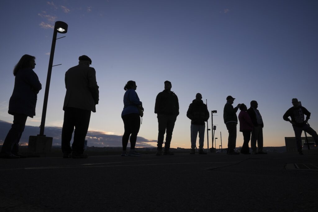 APTOPIX Election 2024 America Votes Pennsylvania Voters wait in line to cast their ballots at Scranton High School in Scranton, Pa., on Election Day, Tuesday, Nov. 5, 2024