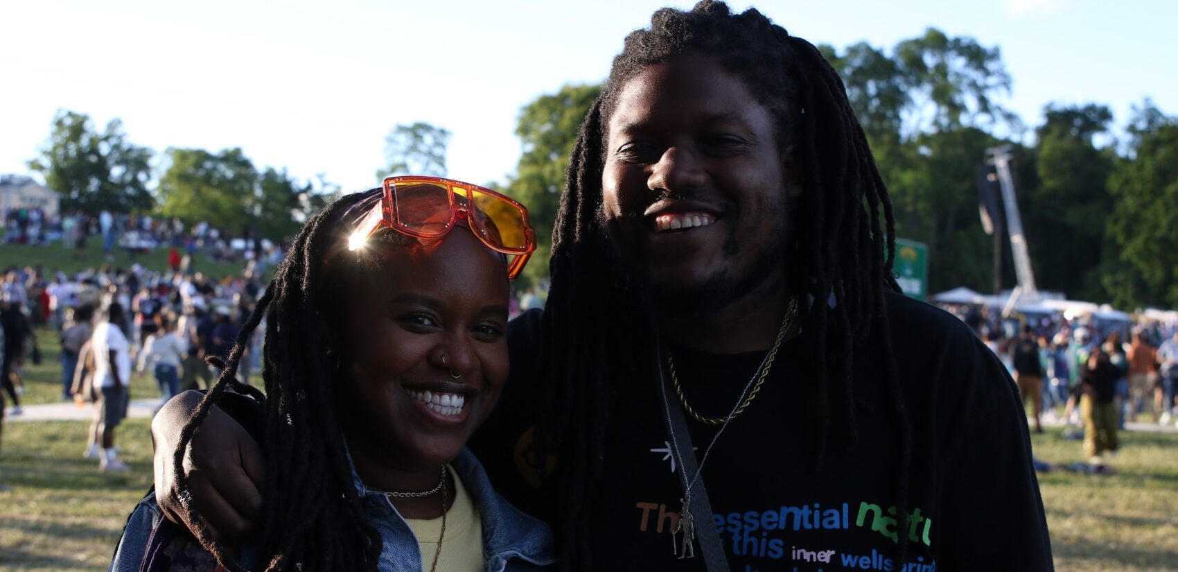 Kiah VanTull and Haynes Angaza smile