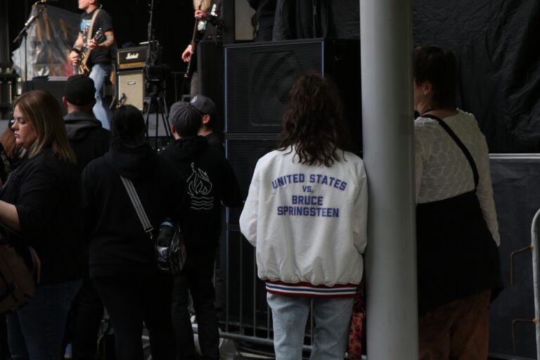 People standing in attendance