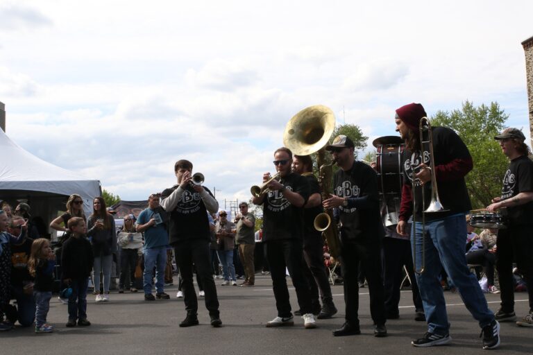 Big Boy Brass performing on the festival grounds
