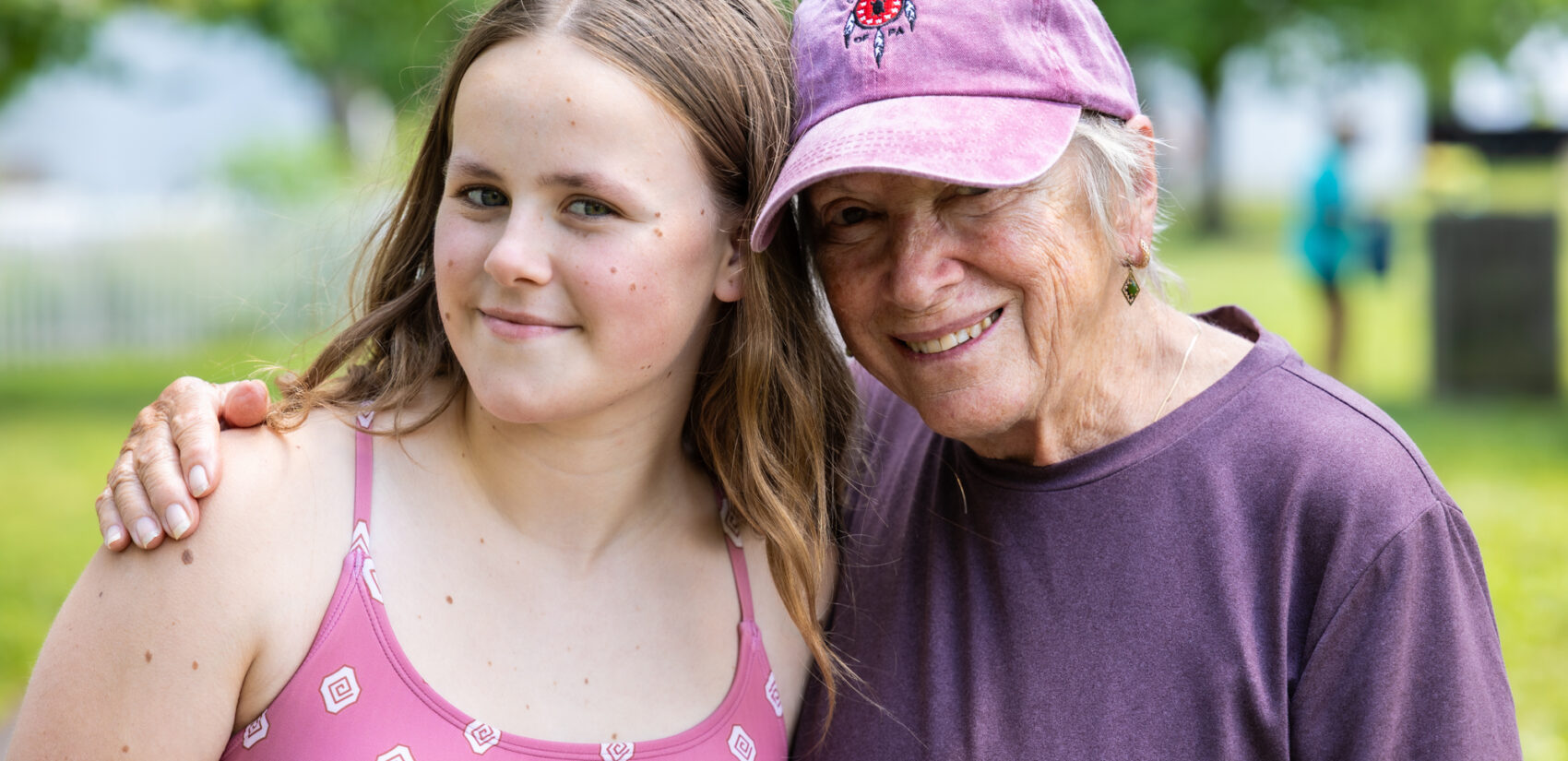 Sandra Schultz poses for a photo with her granddaughter
