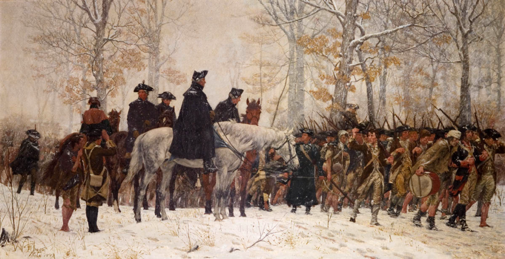 The_March_to_Valley_Forge_William_Trego George Washington marches with his troops to Valley Forge