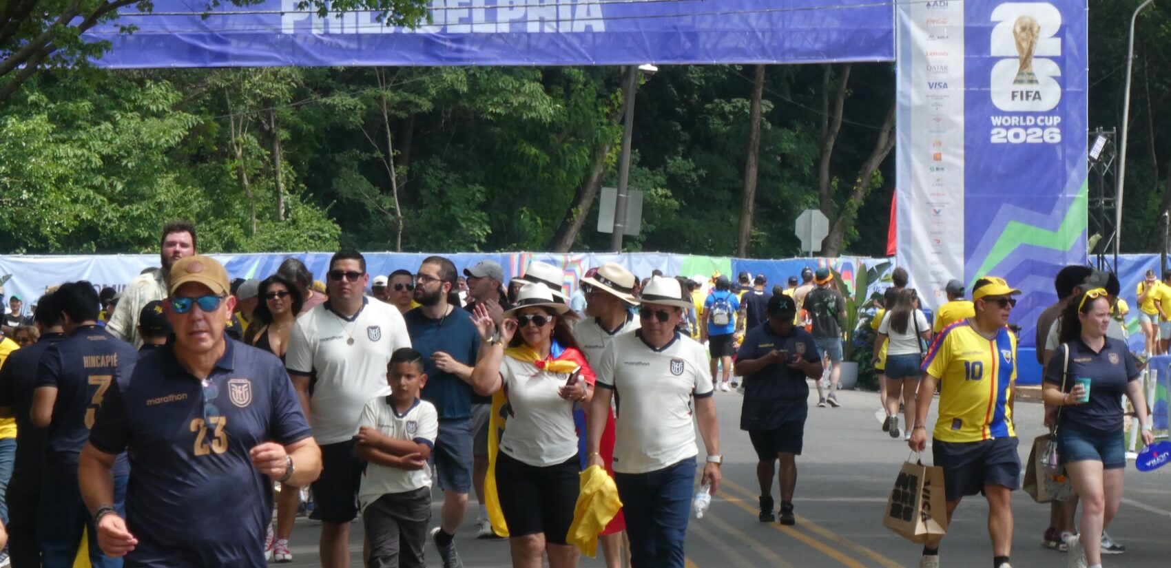 Thousands of soccer (or football) fans packed the FIFA Fan Festival