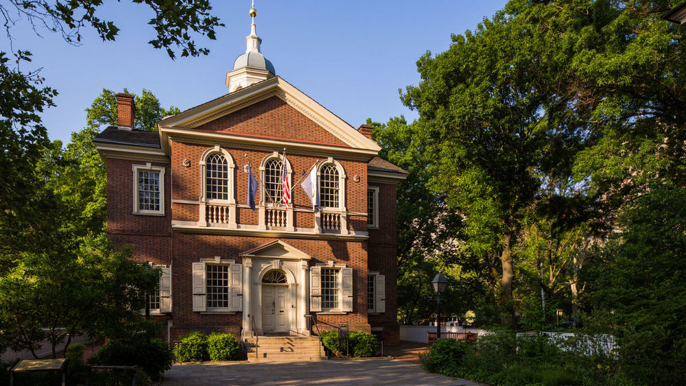 Carpenters' Hall in Old City, Philadelphia.