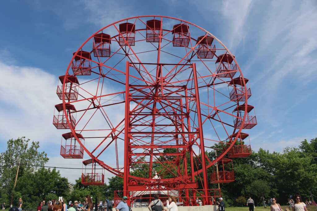 phoenix-wheel-2 A ferris wheel stands in Phoenixville, Pennsylvania