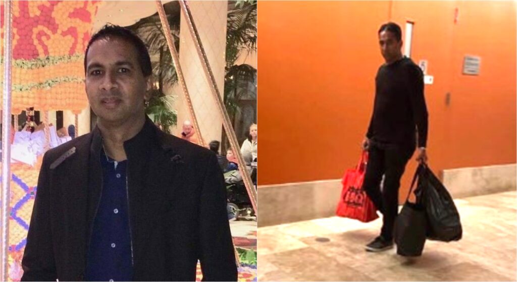 Two side-by-side surveillance photos of Brahmananda Prasad.