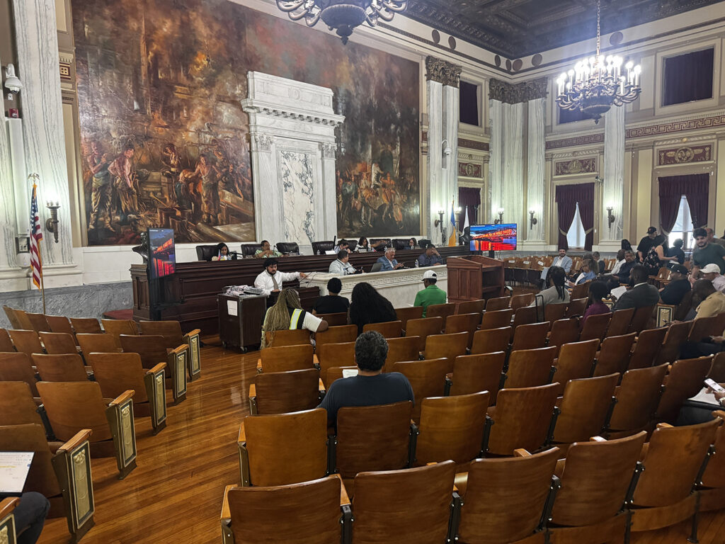 trenton-city-council A view from inside Trenton City Council chambers, with several people sitting in the audience