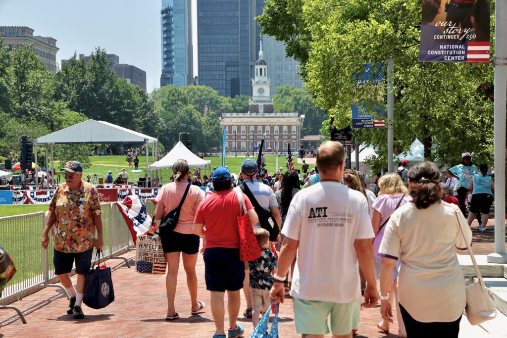2026 07 01-e lee-philadelphia independence mall A view of Independence Mall looking south from the National Constitution Center on July 1, 2026.