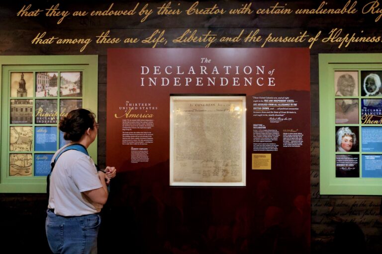At the National Constitution Center, an 1833 copy of the Declaration of Independence