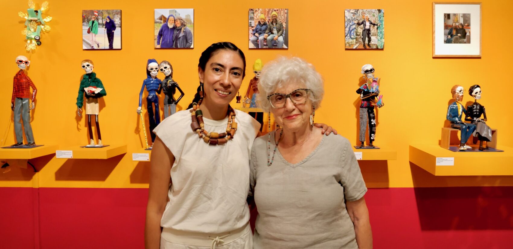 Ivette Chaires (left) and Julia Zagar mark the opening of ''Living Through Death''