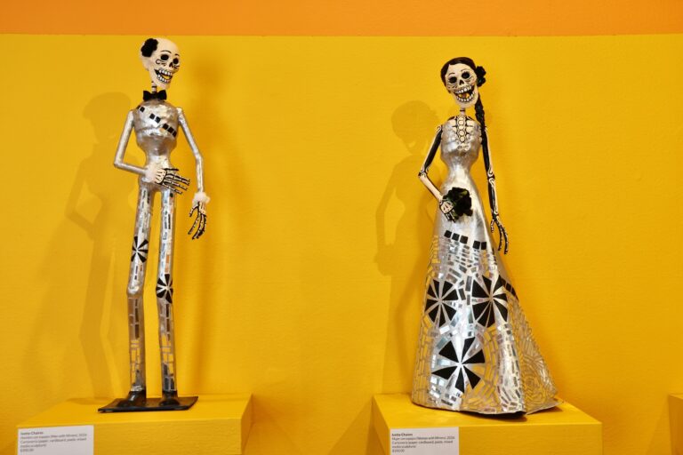 Day of the Dead figures in ''Living Through Death: Works by Ivette Chaires'' at Philadelphia's Magic Gardens