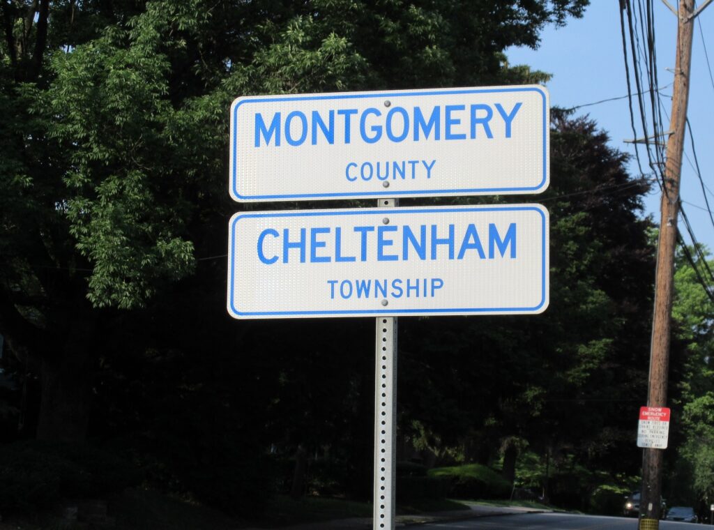 Cheltenhamtownship_07 Cheltenham Township sign on the side of the road.
