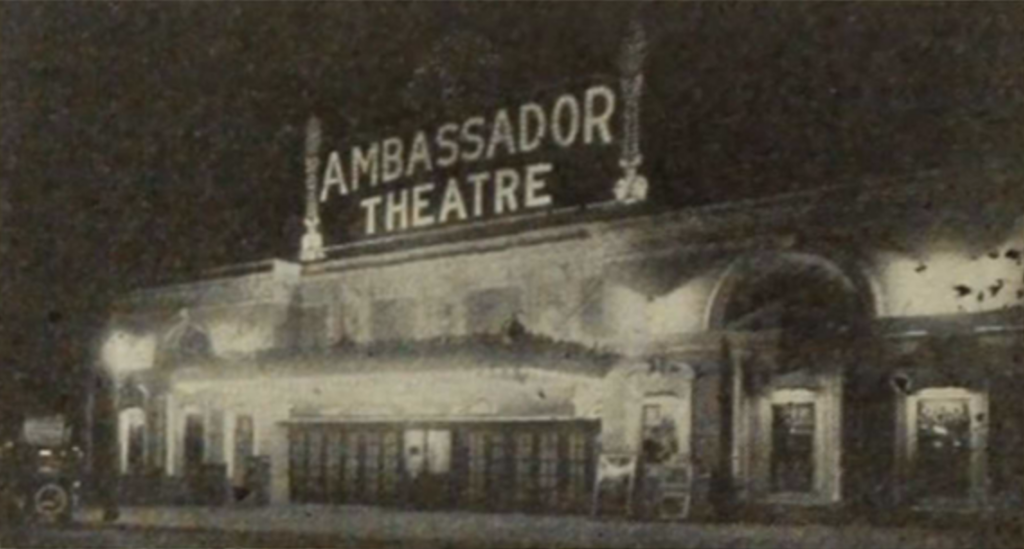 ambassador-theatre-2026-07-22-2 Archival photo of the exterior of the Ambassador Theatre.