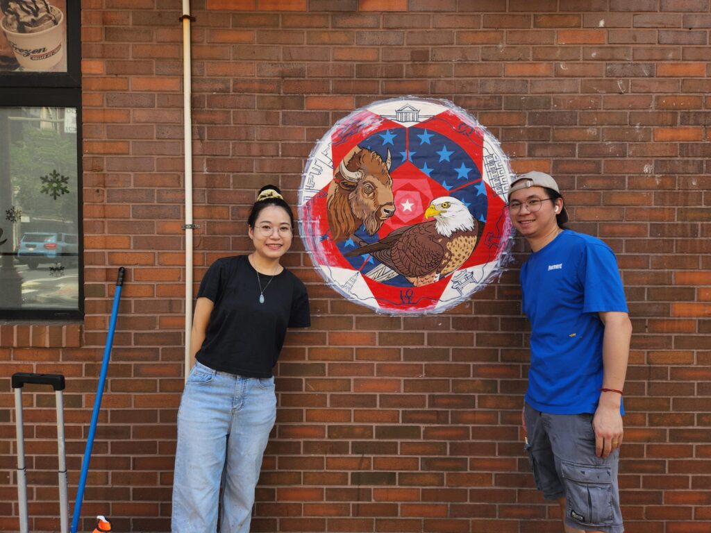 Chenlin Cai and Xingzi Liang pose